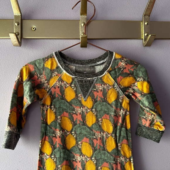 Grey Vintage Pink Lemon Romper Size 3M - Picture 7 of 7